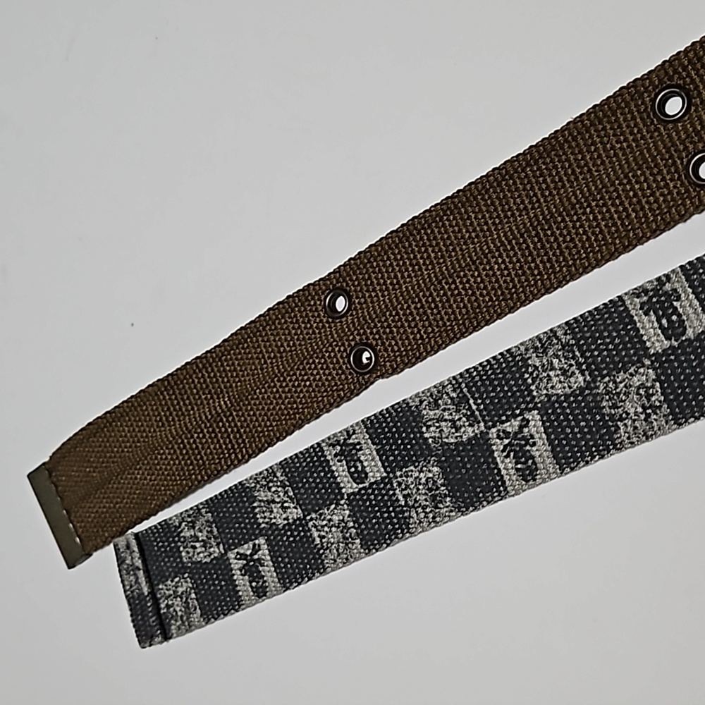 Boy's Adjustable Belts Strong Cloth Tweed Brown & Army Green Size 6/8 #B-40 - Picture 5 of 10